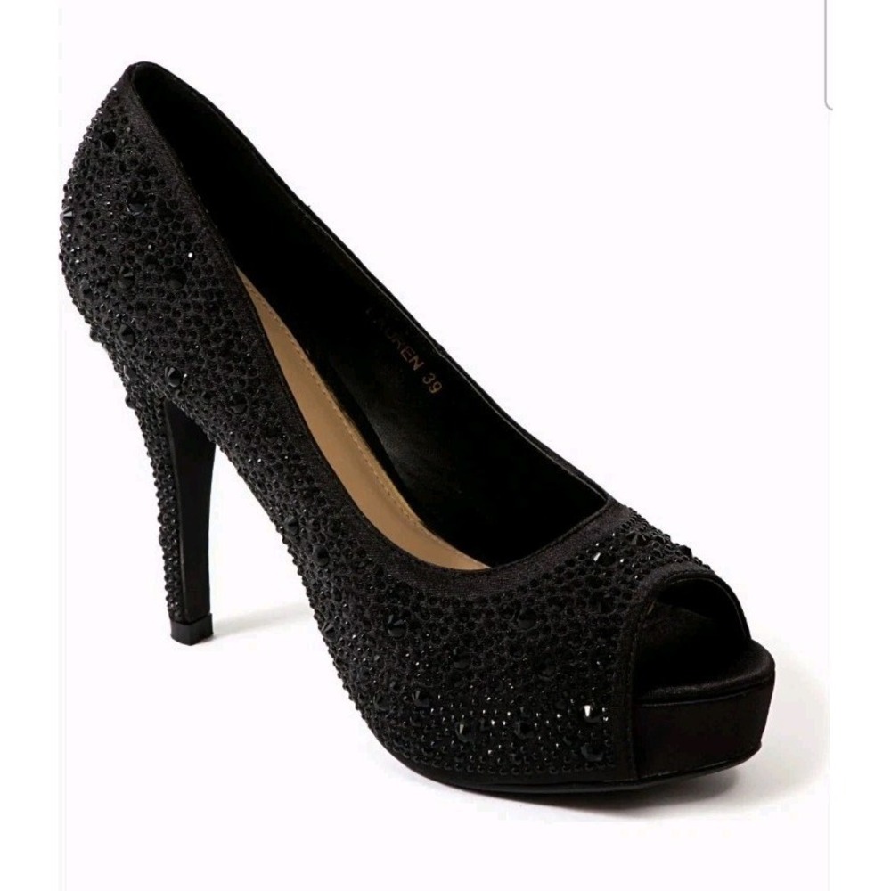 Lady CoutureWomen's Lauren Rhinestone Embellished Platform SandalSz 10/ 41